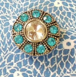 Blue and clear snap for Snap jewelry